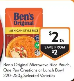 Foodworks Ben's Original Microwave Rice Pouch offer