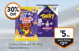 Foodworks Cadbury Sharepack Selected Varieties offer
