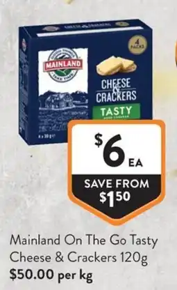 Foodworks Mainland On The Go Tasty Cheese & Crackers offer