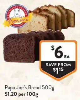 Foodworks Papa Joe's Bread offer