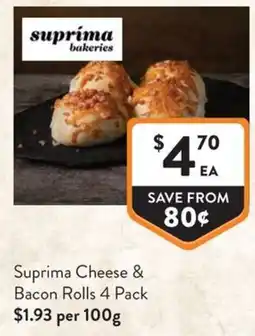 Foodworks Suprima Cheese & Bacon Rolls offer