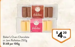 Foodworks Baker's Oven Chocolate or Jam Rollettes offer