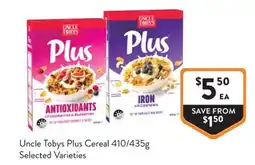 Foodworks Uncle Tobys Plus Cereal offer