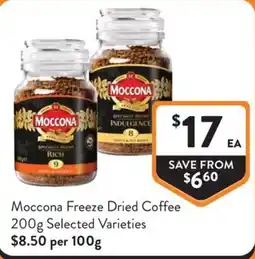Foodworks Moccona Freeze Dried Coffee Selected Varieties offer