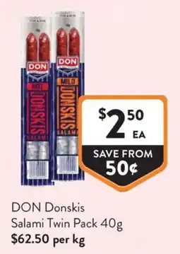 Foodworks DON Donskis Salami Twin Pack offer