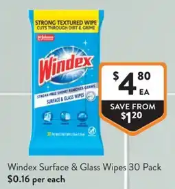 Foodworks Windex Surface & Glass Wipes offer