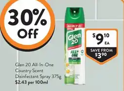 Foodworks Glen 20 All-In-One Country Scent Disinfectant Spray offer