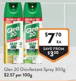 Foodworks Glen 20 Disinfectant Spray offer