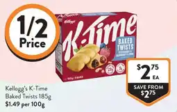 Foodworks Kellogg's K-Time Baked Twists offer