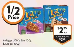 Foodworks Kellogg's LCM's Bars offer