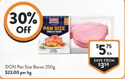 Foodworks DON Pan Size Bacon offer