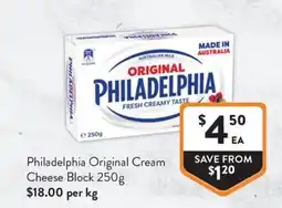 Foodworks Philadelphia Original Cream Cheese Block offer
