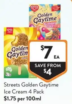 Foodworks Streets Golden Gaytime Ice Cream 4 Pack offer