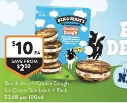Foodworks Ben & Jerry's Cookie Dough Ice Cream Sandwich offer