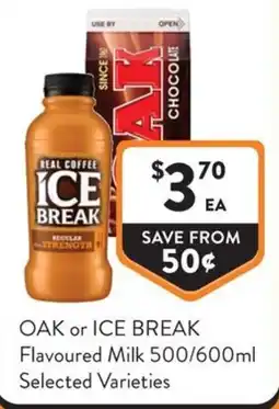 Foodworks Oak or Ice Break Flavoured Milk offer