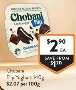 Foodworks Chobani Flip Yoghurt offer