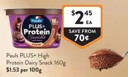Foodworks Pauls PLUS+ High Protein Dairy Snack offer