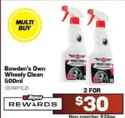 Repco Bowden's Own Wheelie Clean offer