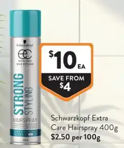Foodworks Schwarzkopf Extra Care Hairspray offer