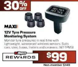 Repco Maxi 12V Tyre Pressure Monitoring System offer