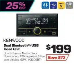Repco Kenwood Dual Bluetooth®/USB Head Unit offer