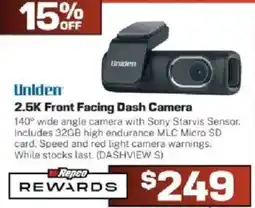 Repco Uniden 2.5K Front Facing Dash Camera offer