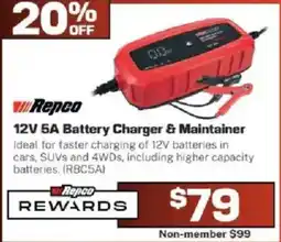 Repco Repco 12V 5A Battery Charger & Maintainer offer