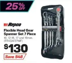 Repco Repco Flexible Head Gear Spanner Set 7 Piece offer