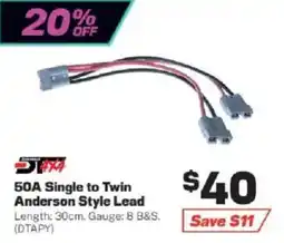 Repco DTA 50A Single to Twin Anderson Style Lead offer