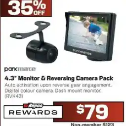 Repco Parkmate 4.3" Monitor & Reversing Camera Pack offer