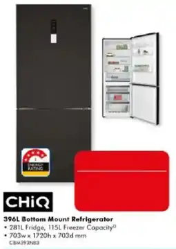The Good Guys CHiQ 396L Bottom Mount Refrigerator offer