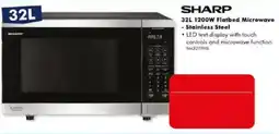The Good Guys Sharp 32L 1200W Flatbed Microwave - Stainless Steel offer