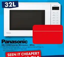 The Good Guys Panasonic 32L 1100W Inverter Microwave - White offer