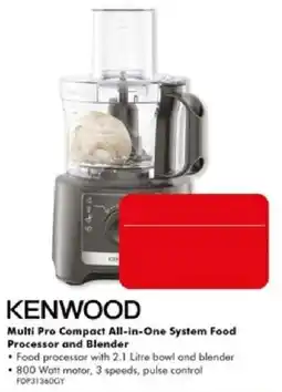 The Good Guys Kenwood Multi Pro Compact All-in-One System Food Processor and Blender offer