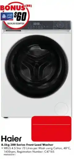 The Good Guys Haier 8.5kg 300 Series Front Load Washer offer