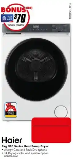 The Good Guys Haier 8kg 300 Series Heat Pump Dryer offer