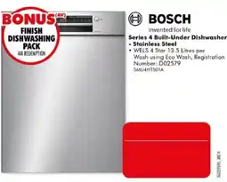 The Good Guys Bosch Series 4 Built-Under Dishwasher offer