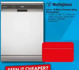 The Good Guys Westinghouse 60cm 15 Place Freestanding Dishwasher offer
