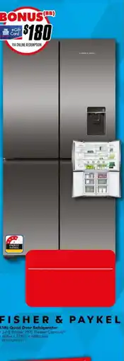 The Good Guys Fisher & Paykel Quad Door Refrigerator offer