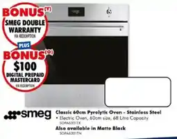 The Good Guys Smeg Classic 60cm Pyrolytic Oven - Stainless Steel offer