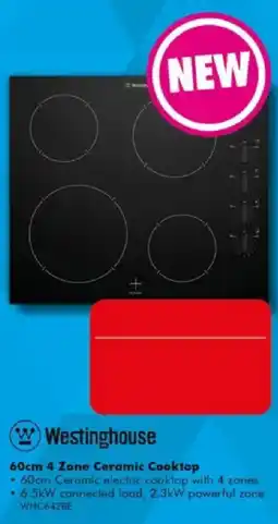The Good Guys Westinghouse 60cm 4 Zone Ceramic Cooktop offer