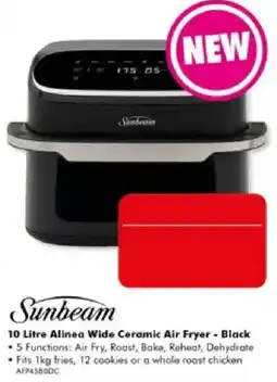 The Good Guys Sunbeam 10 Litre Alinea Wide Ceramic Air Fryer - Black offer