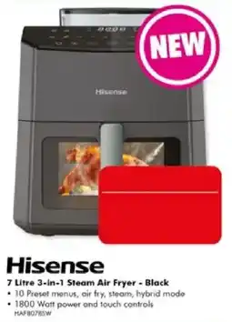 The Good Guys Hisense 7 Litre 3-in-1 Steam Air Fryer - Black offer