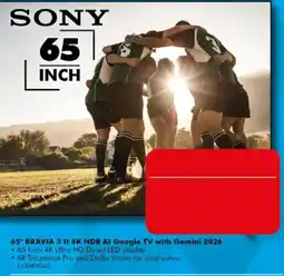 The Good Guys Sony 65" BRAVIA 3 II 4K HDR AI Google TV with Gemini 2026 offer