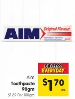 Spar Aim Toothpaste offer