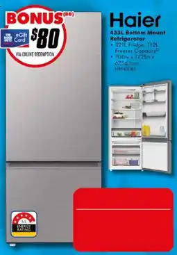 The Good Guys Haier 433L Bottom Mount Refrigerator offer