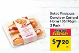 Spar Baked Provisions Donuts or Custard Horns offer