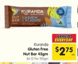Spar Kuranda Gluten Free Nut Bar offer