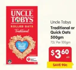 Spar Uncle Tobys Rolled Oats Traditional offer