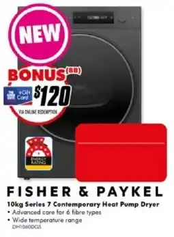 The Good Guys Fisher & Paykel 10kg Series 7 Contemporary Heat Pump Dryer offer